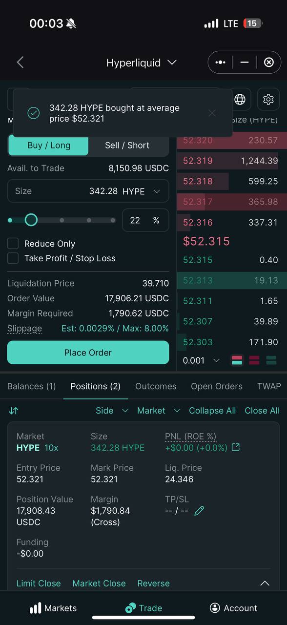 اسکرین‌شات سیگنال HYPEUSDT LONG از Javad Trade💰