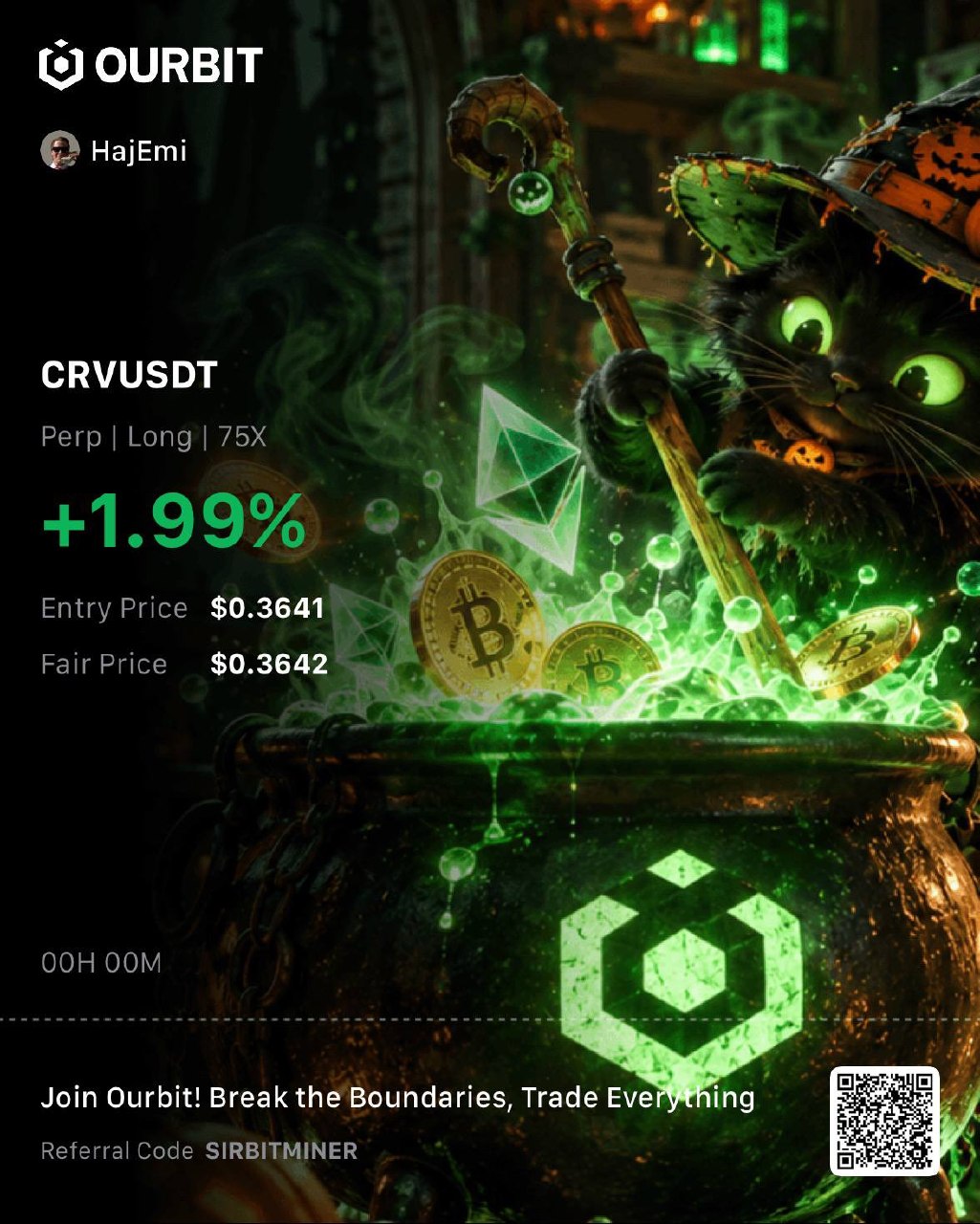 CRVUSDT LONG signal screenshot by Sir BitMiner | Trade🌪️