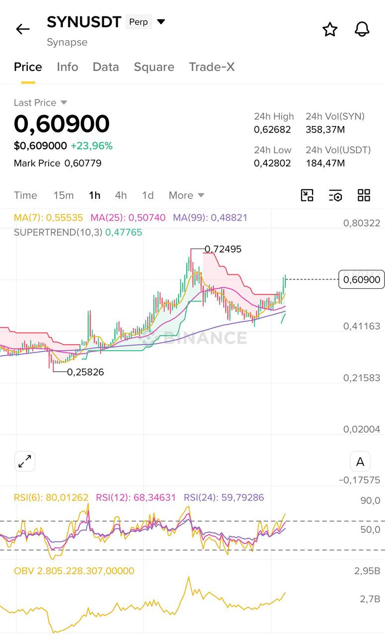 Скриншот сигнала SYNUSDT LONG от Blockchain Usa Official ( Binance ) 🐋