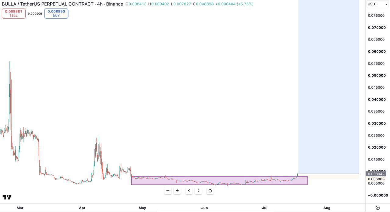 BULLAUSDT LONG signal screenshot by Fed Russian Insiders
