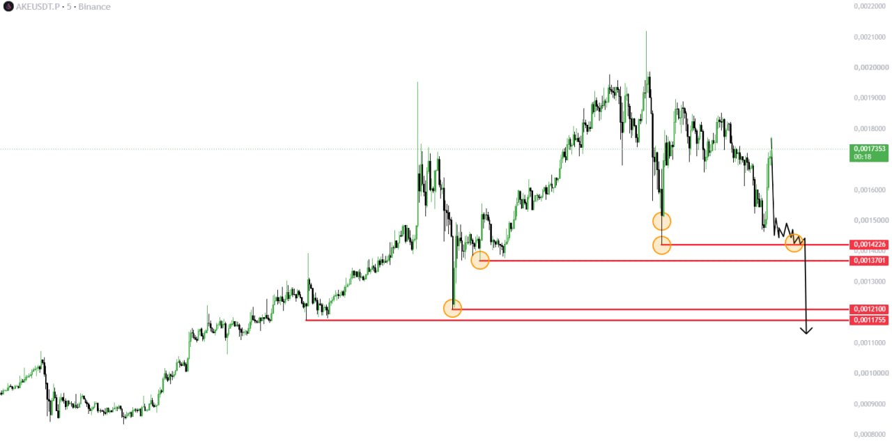 Скриншот сигнала AKEUSDT LONG от Trader signals RU