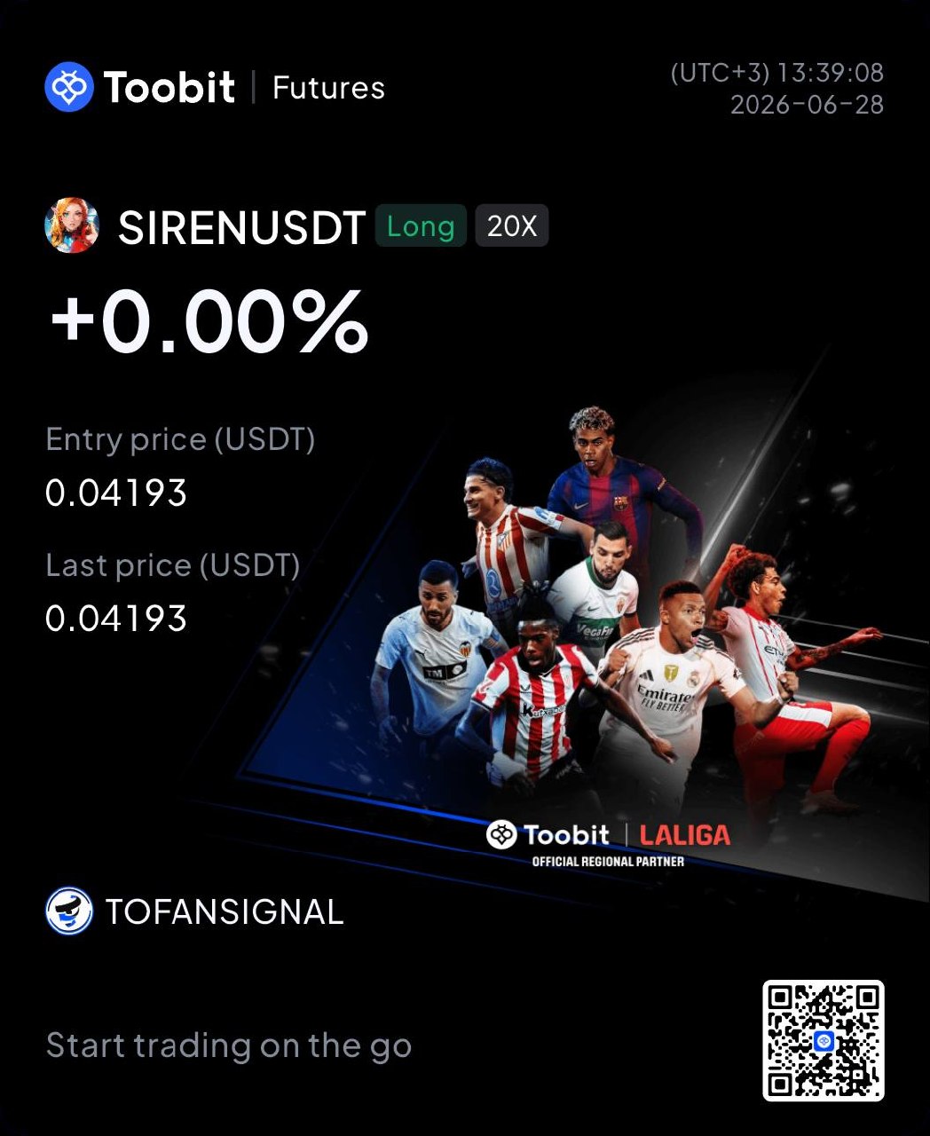 SIRENUSDT LONG signal screenshot by Tofan Trade | سیگنال کریپتو
