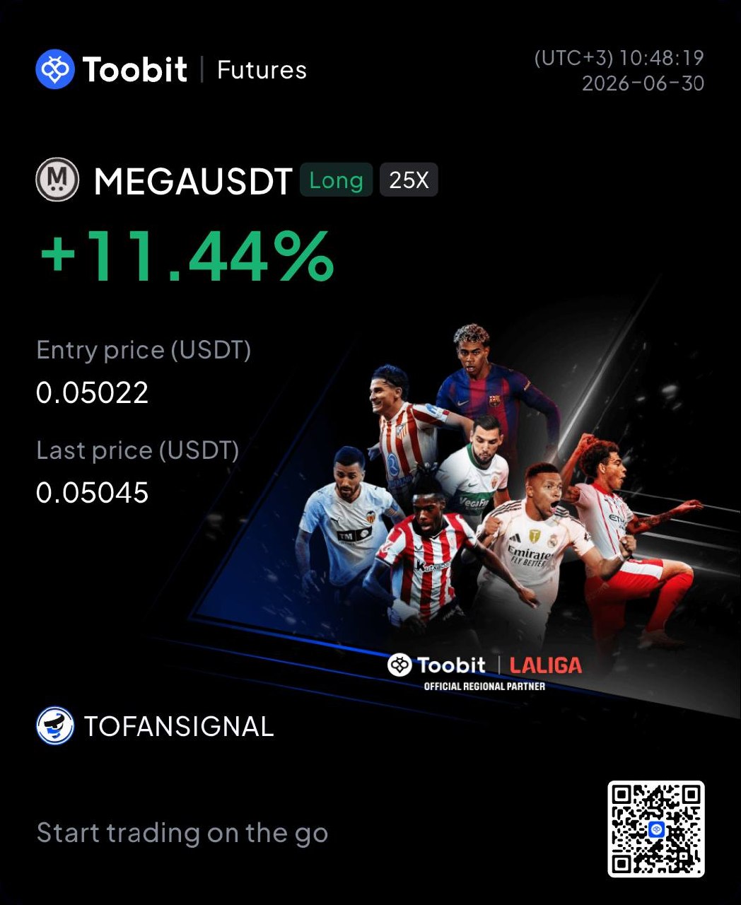 MEGAUSDT LONG signal screenshot by Tofan Trade | سیگنال کریپتو