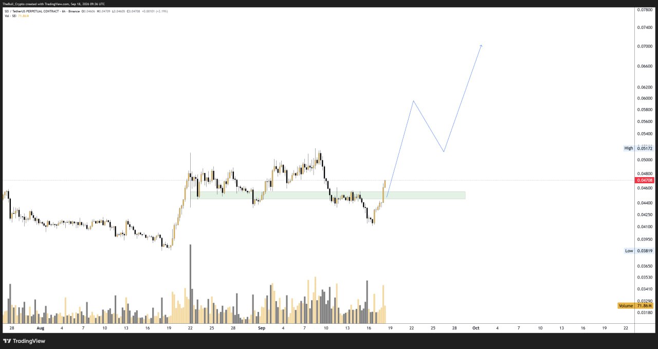 SEIUSDT LONG signal screenshot by The Bull