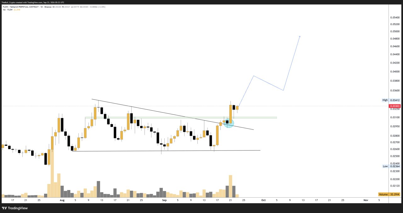 اسکرین‌شات سیگنال FLOWUSDT LONG از The Bull