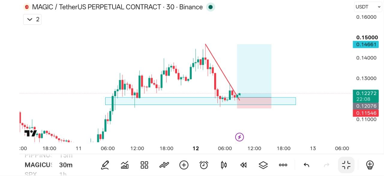 MAGICUSDT LONG signal screenshot by THE WOLF (CRYPTO)®