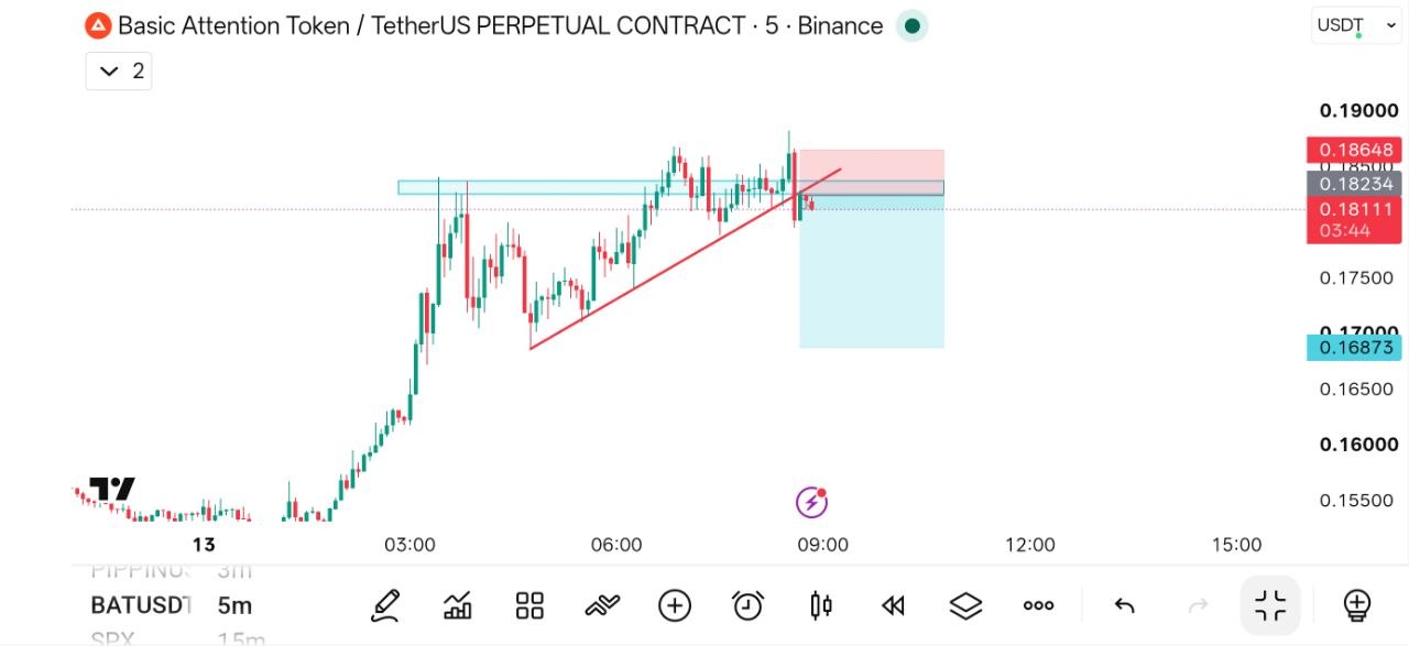 BATUSDT SHORT signal screenshot by THE WOLF (CRYPTO)®