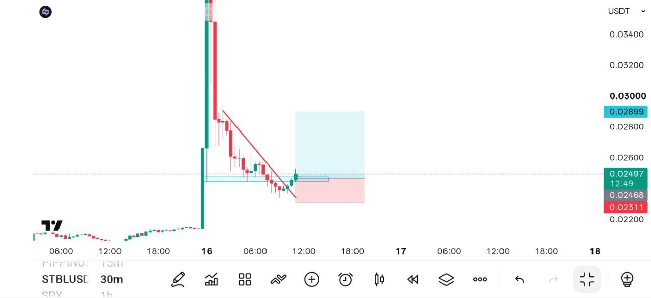 STBLUSDT LONG signal screenshot by THE WOLF (CRYPTO)®