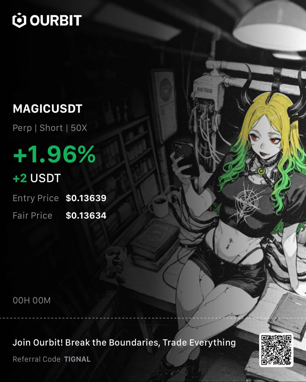 MAGICUSDT SHORT signal screenshot by تیگنال | ترید سیگنال