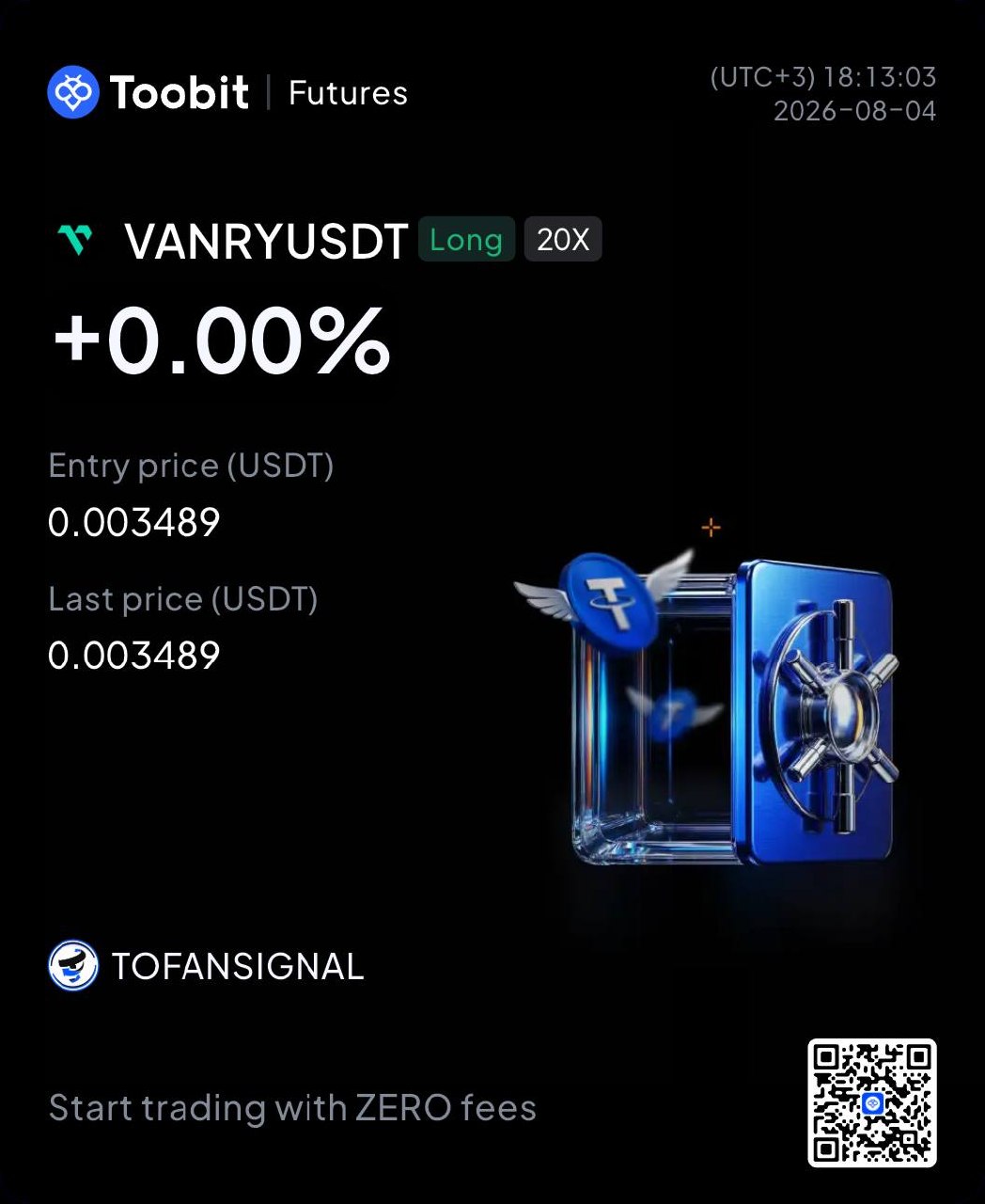 Скриншот сигнала VANRYUSDT LONG от Tofan Trade | سیگنال کریپتو