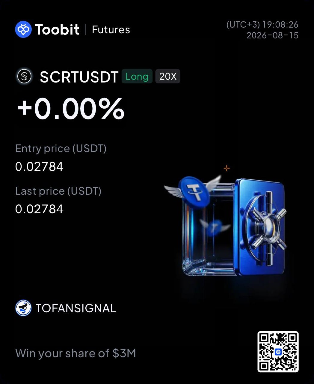 SCRTUSDT LONG signal screenshot by Tofan Trade | سیگنال کریپتو
