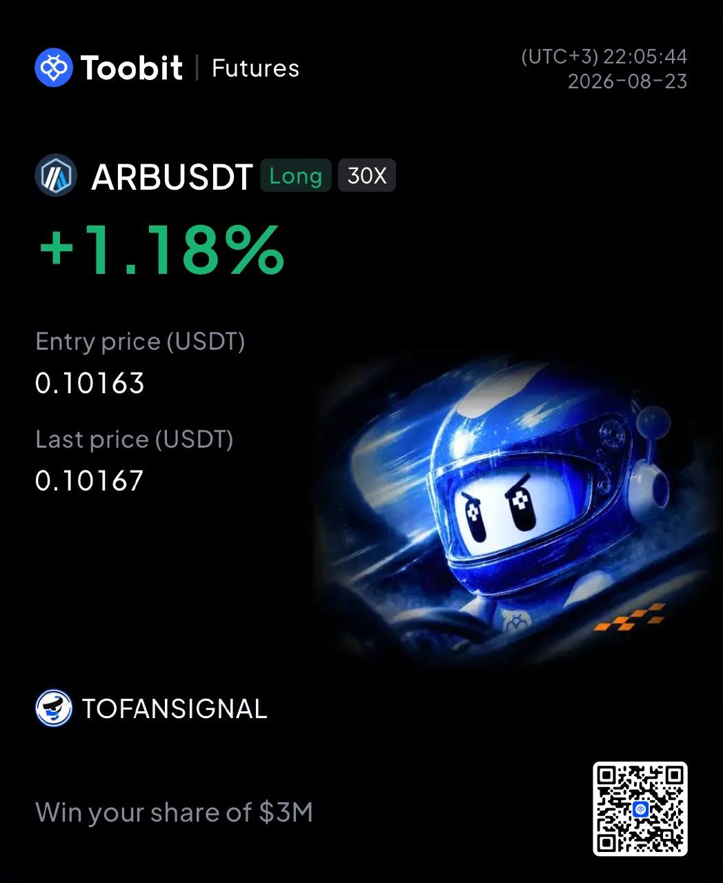 ARBUSDT LONG signal screenshot by Tofan Trade | سیگنال کریپتو