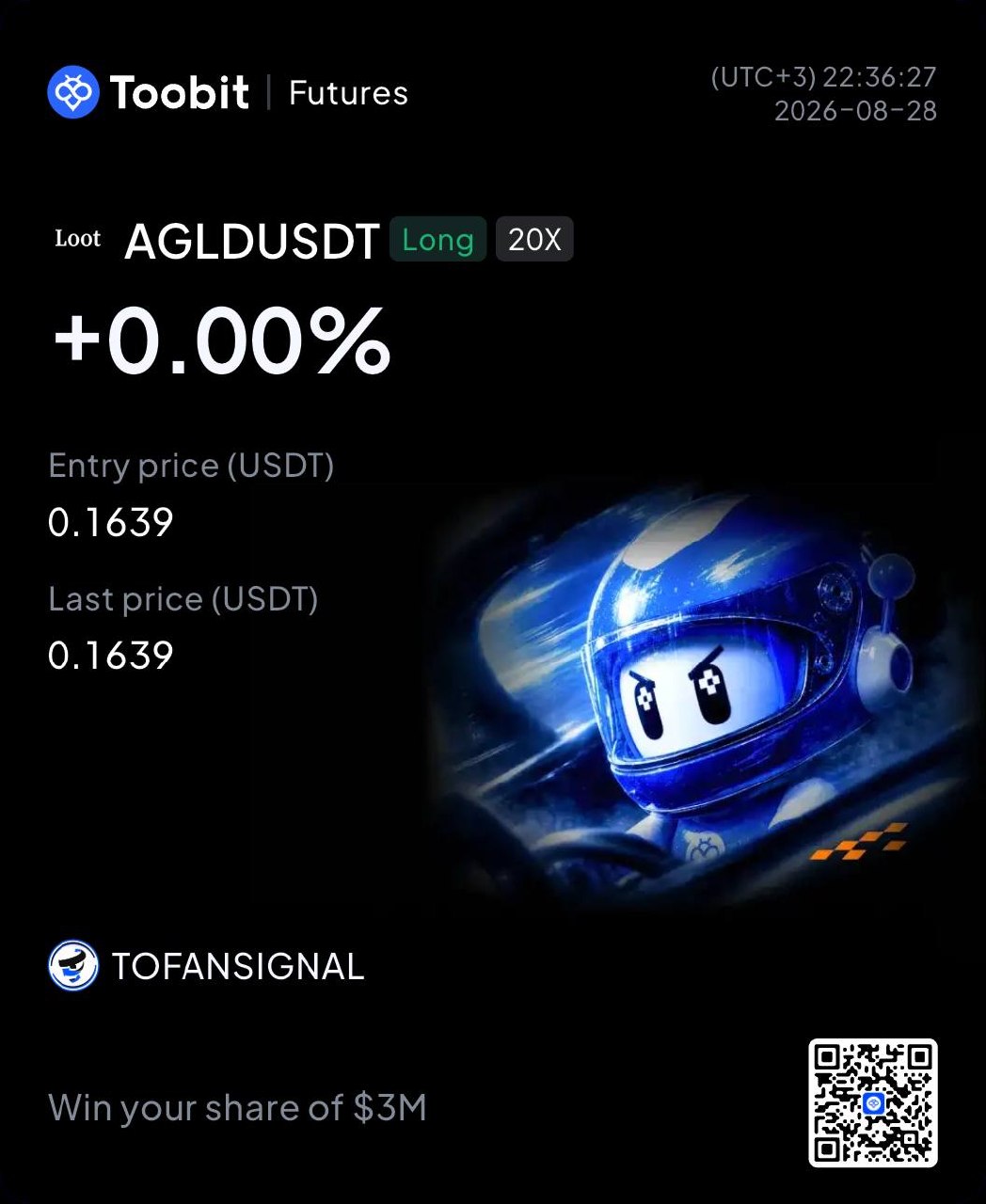 AGLDUSDT LONG signal screenshot by Tofan Trade | سیگنال کریپتو