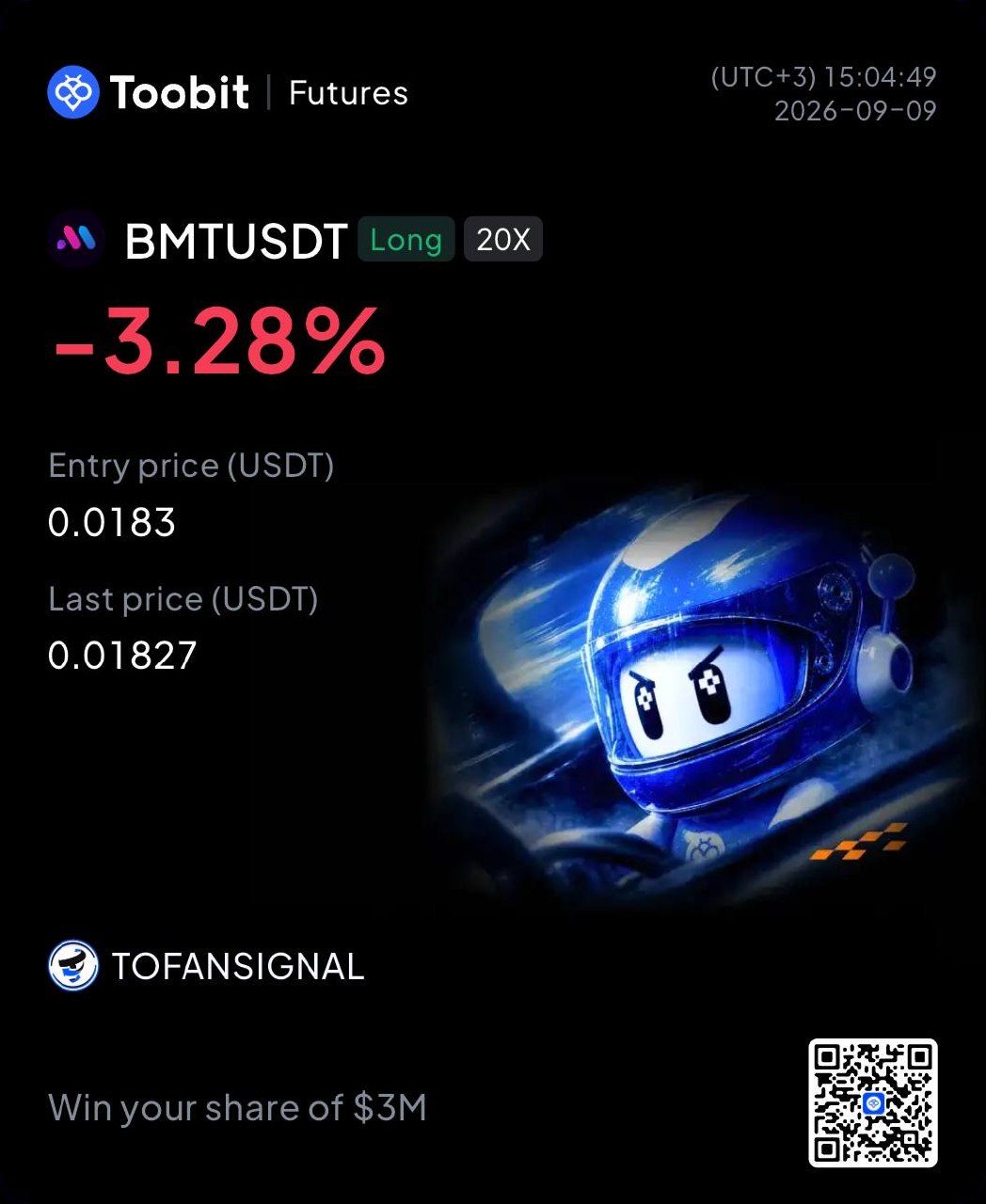 اسکرین‌شات سیگنال BMTUSDT LONG از Tofan Trade | سیگنال کریپتو
