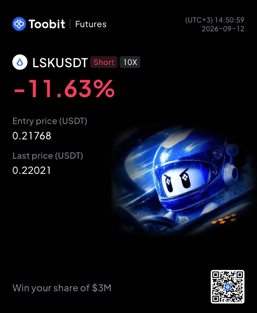 اسکرین‌شات سیگنال LSKUSDT SHORT از Tofan Trade | سیگنال کریپتو