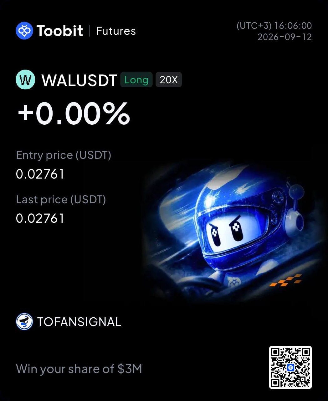 اسکرین‌شات سیگنال WALUSDT LONG از Tofan Trade | سیگنال کریپتو