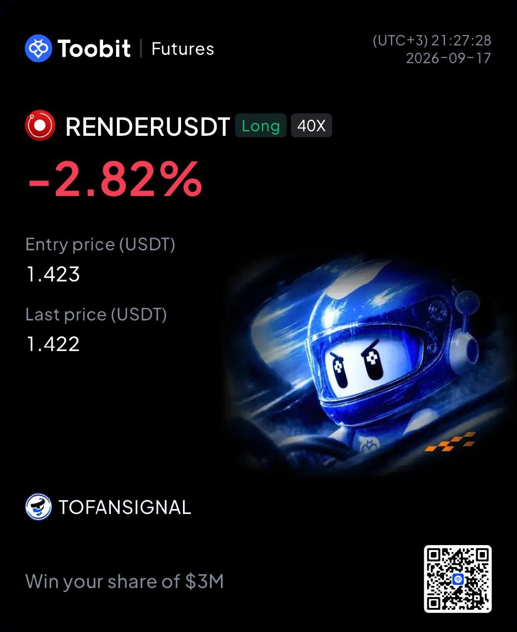 اسکرین‌شات سیگنال RENDERUSDT LONG از Tofan Trade | سیگنال کریپتو