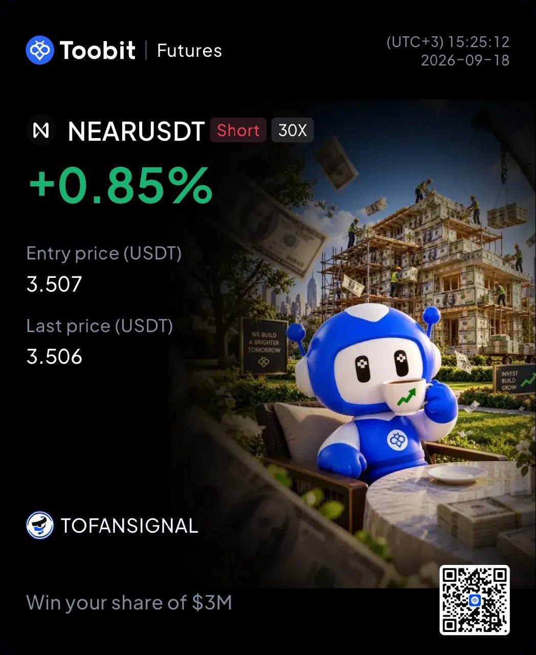 اسکرین‌شات سیگنال NEARUSDT SHORT از Tofan Trade | سیگنال کریپتو