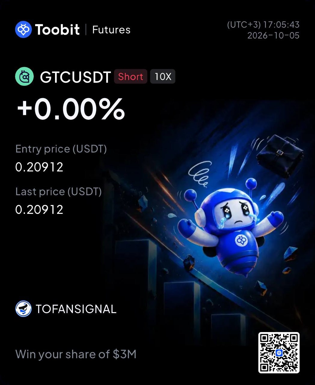 GTCUSDT SHORT signal screenshot by Tofan Trade | سیگنال کریپتو
