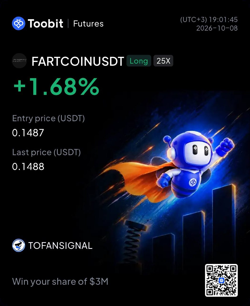 FARTCOINUSDT LONG signal screenshot by Tofan Trade | سیگنال کریپتو