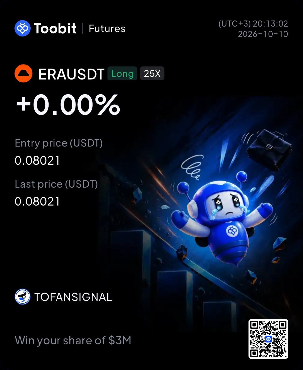 ERAUSDT LONG signal screenshot by Tofan Trade | سیگنال کریپتو