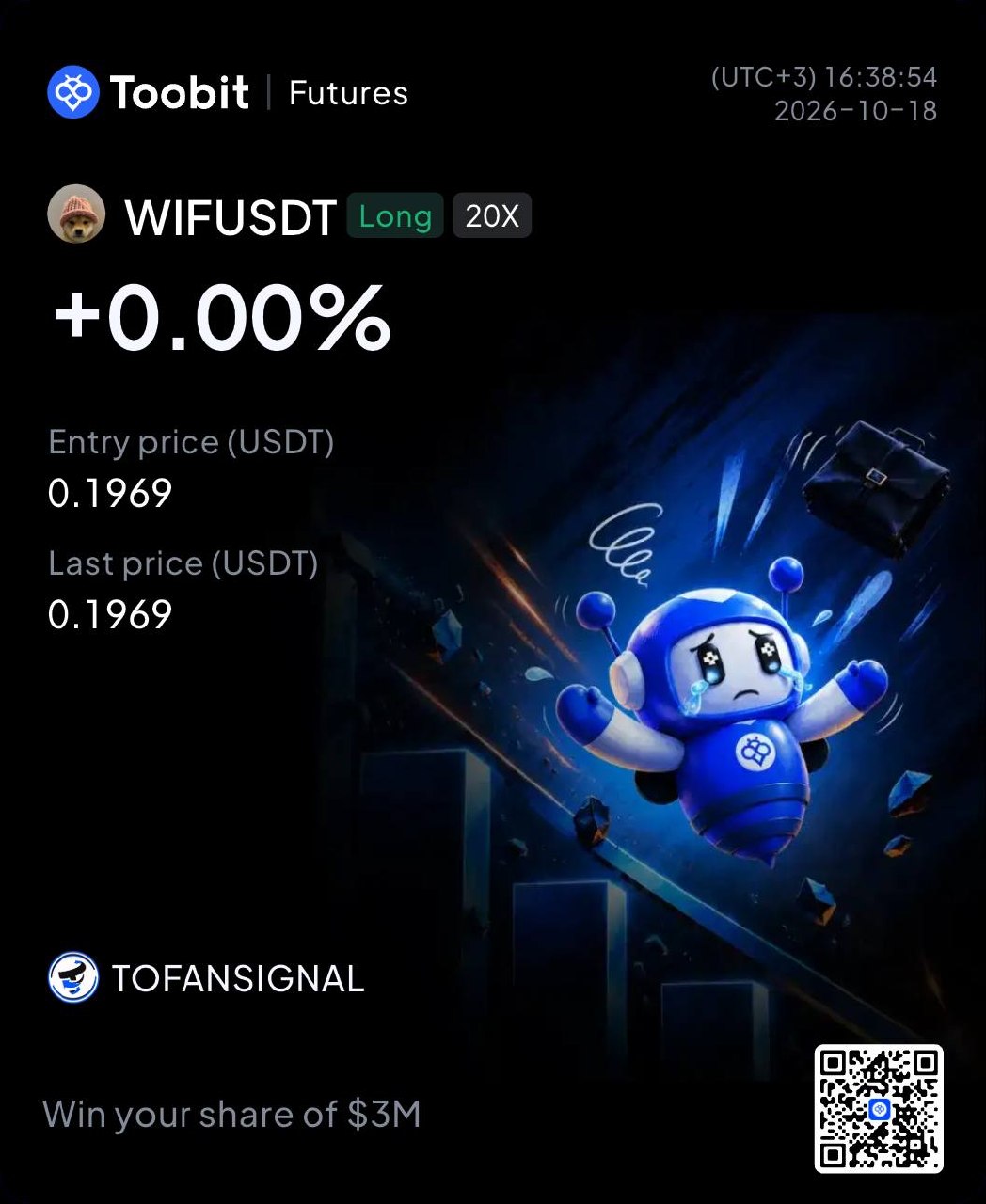 WIFUSDT LONG signal screenshot by Tofan Trade | سیگنال کریپتو