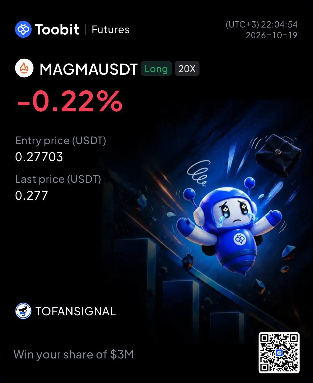 Скриншот сигнала MAGMAUSDT LONG от Tofan Trade | سیگنال کریپتو