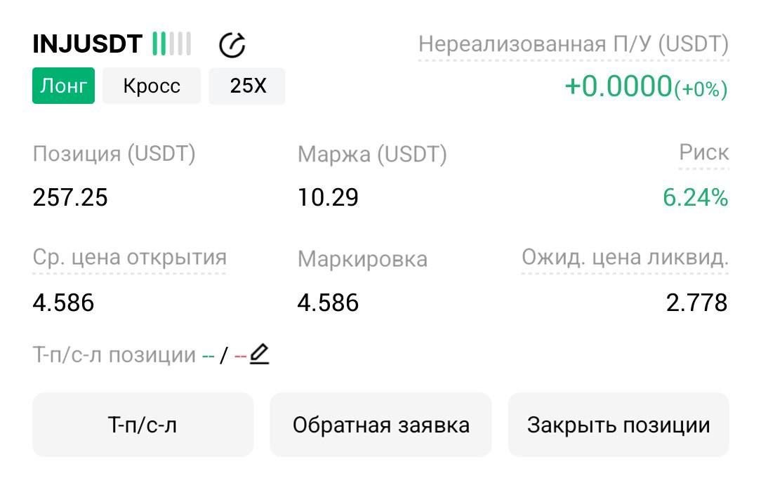 اسکرین‌شات سیگنال INJUSDT LONG از Трейдинг Сигналы