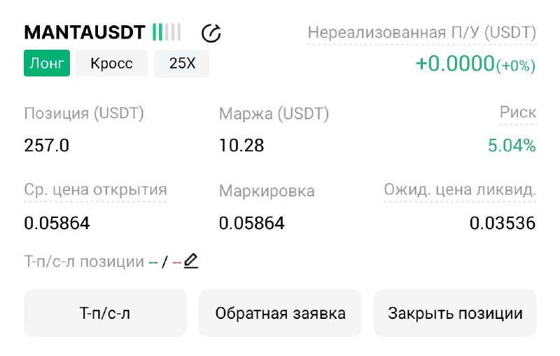 Скриншот сигнала MANTAUSDT LONG от Трейдинг Сигналы