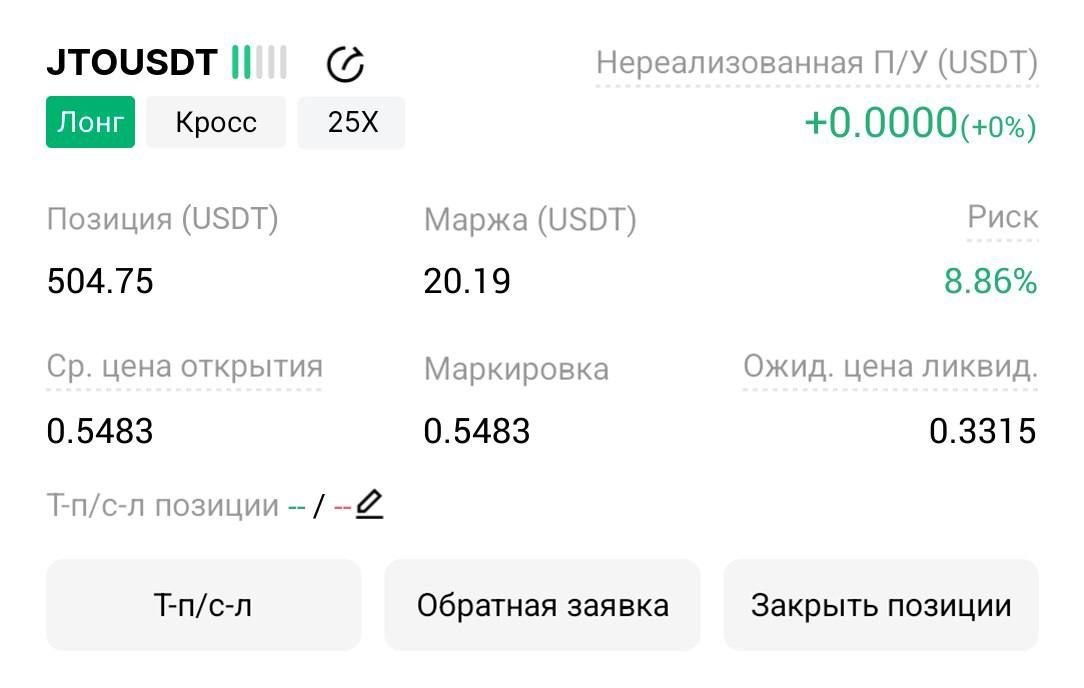 اسکرین‌شات سیگنال JTOUSDT LONG از Трейдинг Сигналы