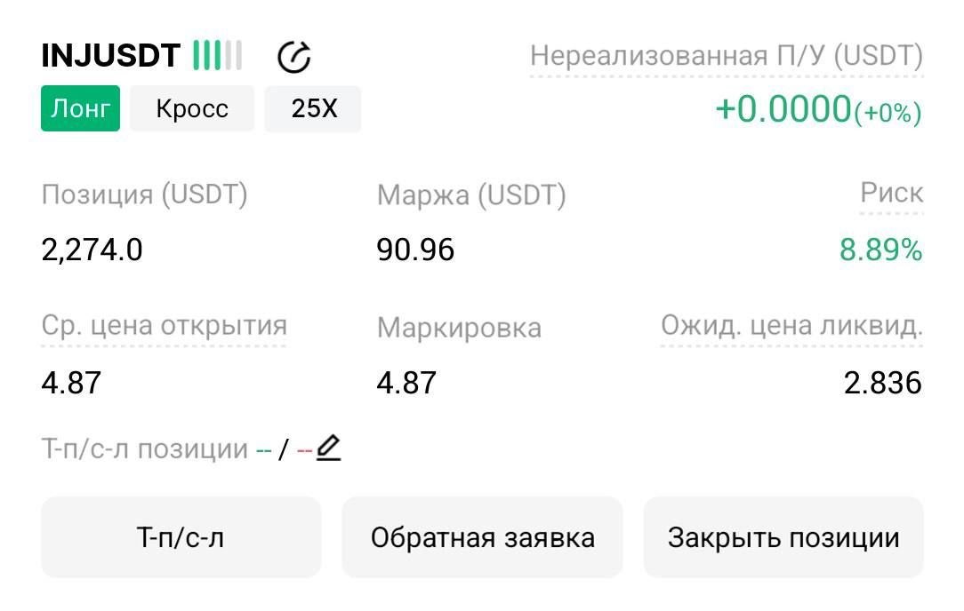 INJUSDT LONG signal screenshot by Трейдинг Сигналы