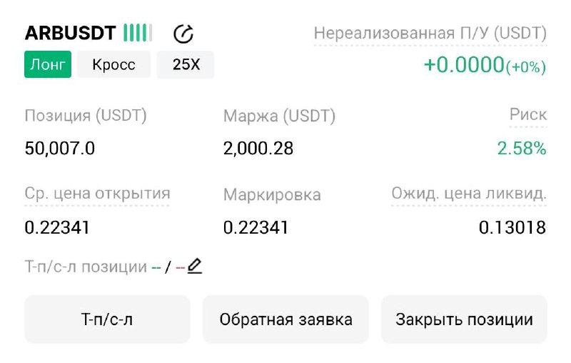 اسکرین‌شات سیگنال ARBUSDT LONG از Трейдинг Сигналы