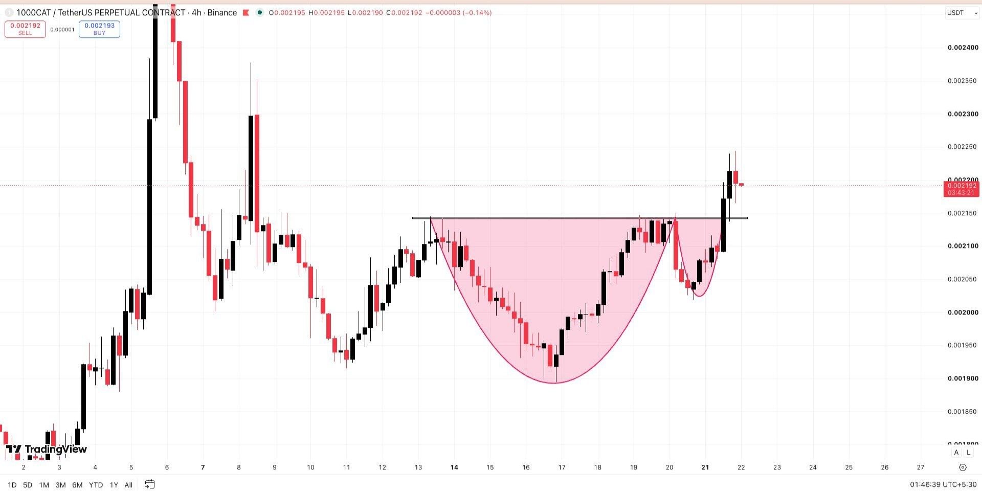 اسکرین‌شات سیگنال 1000CATUSDT LONG از Wall Street Queen Official