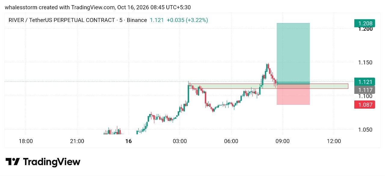 RIVERUSDT LONG signal screenshot by WHALES STORM