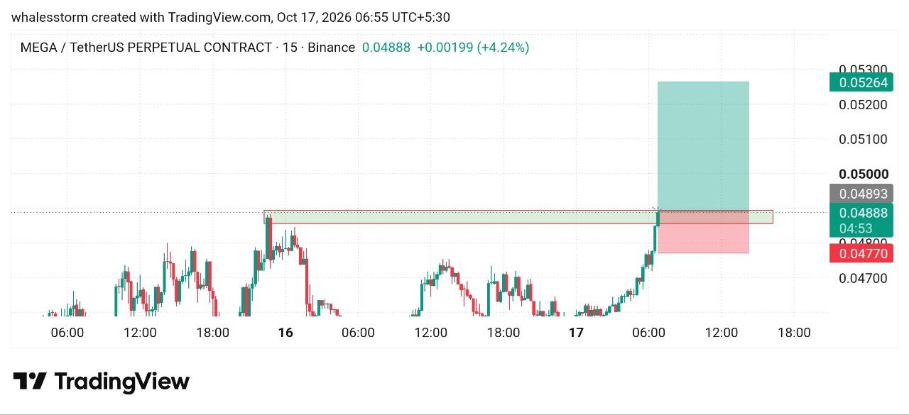 MEGAUSDT LONG signal screenshot by WHALES STORM