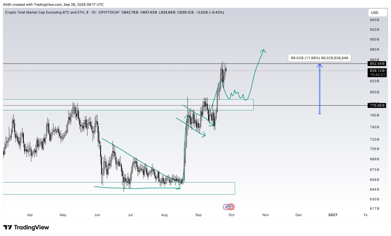 Скриншот сигнала TOTAL3USDT LONG от Wolf of Trading®